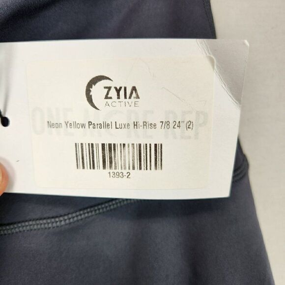 Zyia Womens Neon Yellow Parallel Luxe Hi Rise  7/8 24” Leggings Size 2 Exercise - Picture 3 of 7